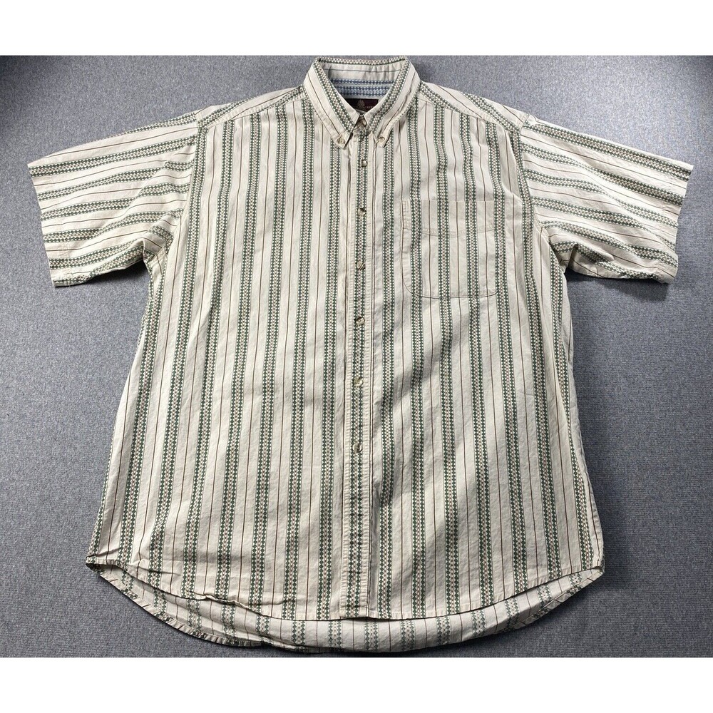 Vintage Timber Creek by Wrangler Size L Short Sleeve Button Up Mens